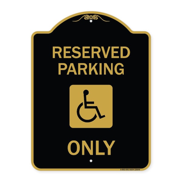 W/ NY Compliance Reserved Parking W/ Access Icon Heavy-Gauge Aluminum Sign, 18" x 24", BG-1824-22698